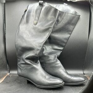 black Sam Edelman Penny Leather knee high riding boots size 8.5 wide calf
